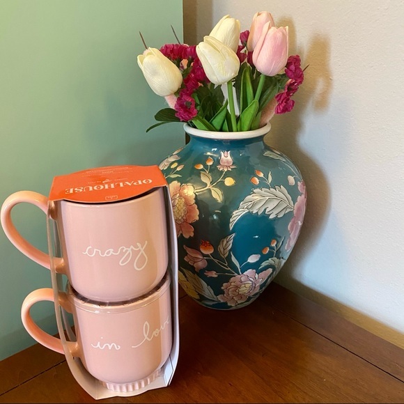 Opalhouse Mug Set Pink Crazy in Love NWT 2 Mugs - Picture 2 of 3